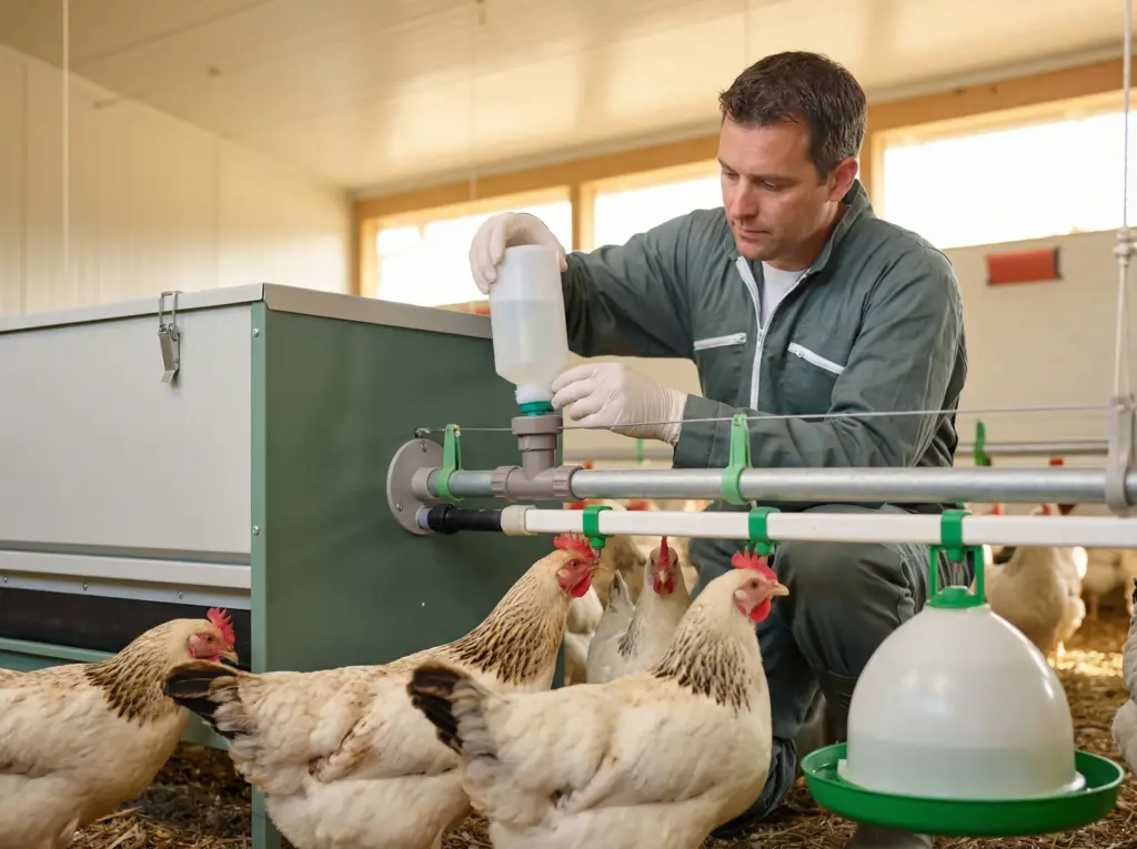 Trinkwasserimpfung Hühner - Lauer Stallservice