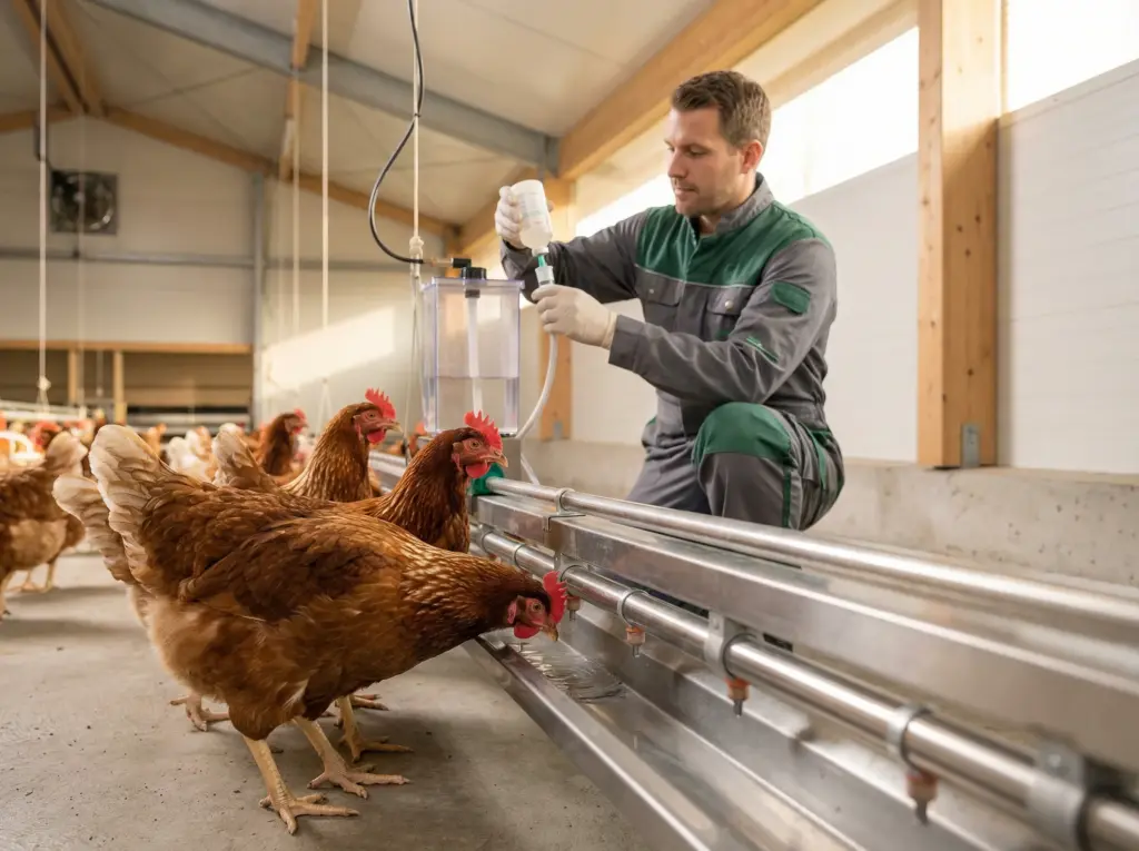 Trinkwasserimpfung Hühner - Lauer Stallservice