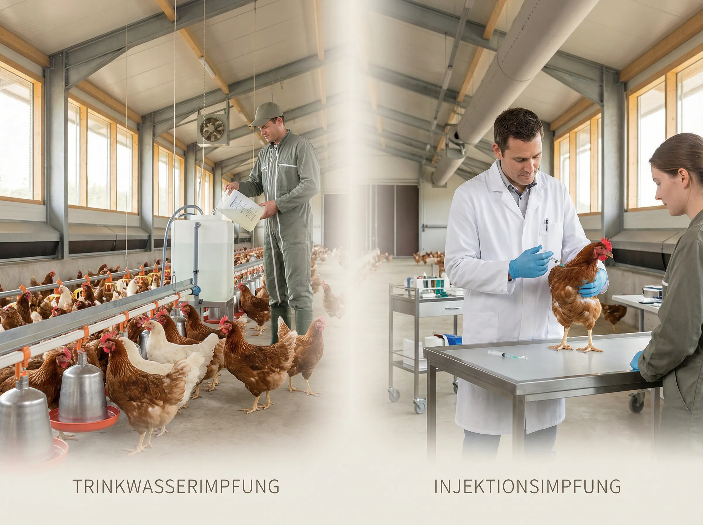 Trinkwasserimpfung vs. Injektionsspritzen - Lauer Stallservice